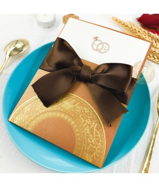 緞帶插卡喜帖 ribbon wedding invitations SN.S15004